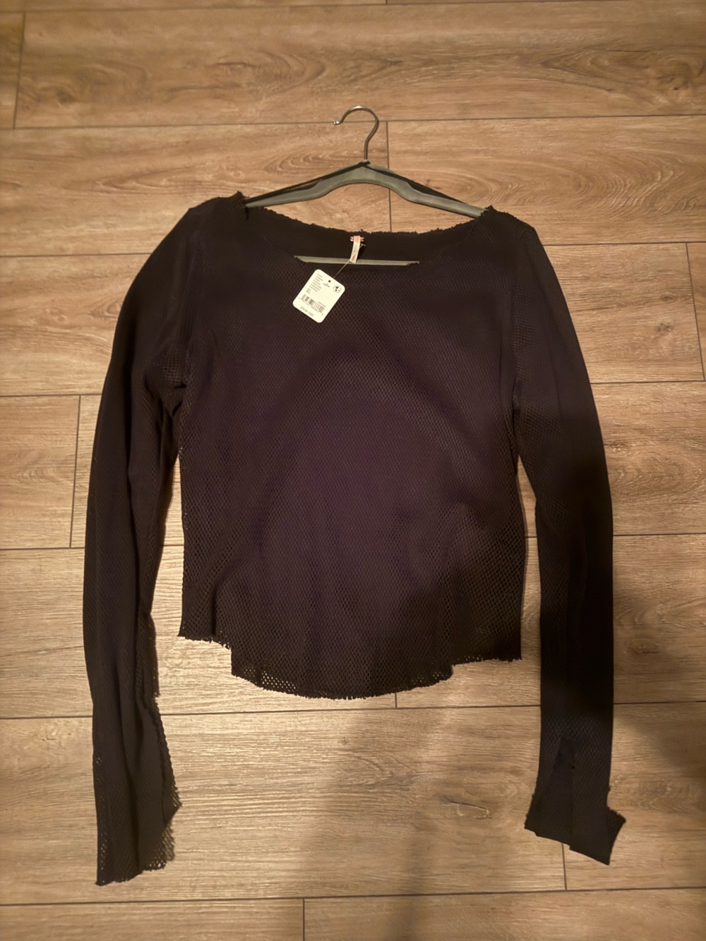 Free People Free People Beau Mesh Layering Long Sleeve - Black